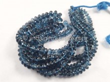 London Blue Topaz Faceted Roundelle Beads