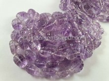 Pink Amethyst Carved Barrel Beads