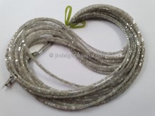 Grey Diamond Faceted Cube Beads