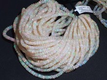 White Milky Ethiopian Opal Faceted Roundelle Shape Beads