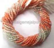 Multi Sunstone Faceted Roundelle Shape Beads
