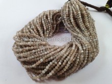 Grey Moonstone Faceted Round Beads -- MONA106