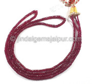 Ruby Mozambique Faceted Roundelle Shape Beads