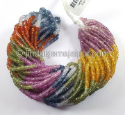 Multi Sapphire Faceted Tyre Shape Beads