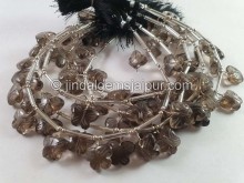 Smoky quartz Faceted Butterfly Beads