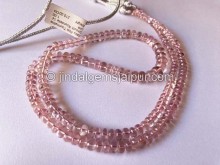 Baby Pink Tourmaline Smooth Roundelle Shape Beads