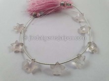 Rose Quartz Faceted Star Beads