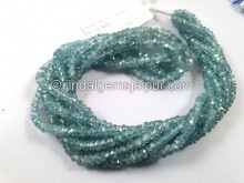 Natural Blue Zircon Shaded Faceted Roundelle Beads Natural Blue Zircon Shaded Faceted Roundelle Beads