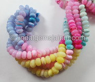 Multi Opal Smooth Roundelle Shape Beads
