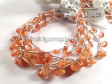 Sunstone Faceted Heart Shape Beads