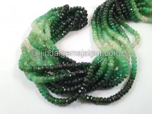 Emerald Shaded Far Faceted Roundelle Beads