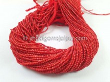 Coral Faceted Round Beads -- CRL3