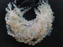 White Ethiopian Opal Smooth Pear Beads -- ETOPA116