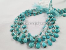 Turquoise Arizona Faceted Pear Shape Beads