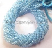 Sky Blue Topaz Faceted Roundelle Shape Beads