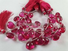 Rubellite Crystal Doublet Faceted Heart Beads