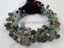 Moss Aquamarine Old Cut Drops Beads