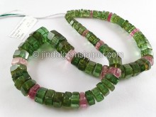 Emerald Green Tourmaline Step Cut Bolt Beads -- TOURBG150