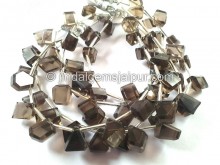 Smoky Quartz Shaded Faceted Fancy Nugget Beads -- SMKA43