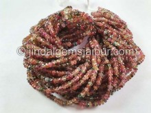 Watermelon Tourmaline Faceted Roundelle Beads