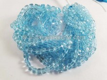 Sky Blue Topaz Faceted Cube Beads