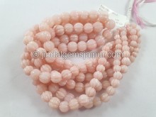 Pink Opal Carved Melon Beads -- POP76
