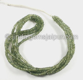 Green Sapphire Faceted Tyre Shape Beads