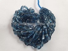 London Blue Topaz Faceted Nugget Beads