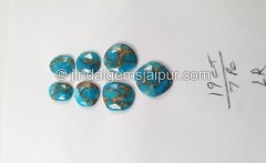 Copper Mohave Turquoise Rose Cut Slices -- DETRQ208