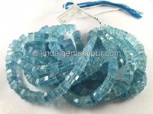 Aquamarine Step Cut Bolt Beads -- AQMA236