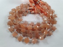 Peach Moonstone Faceted Star Beads