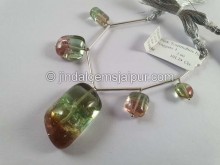 Bi Color Tourmaline Smooth Nugget Beads