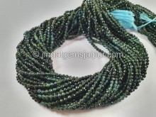 Blue Tourmaline Shaded Faceted Round Beads -- TOURBG140