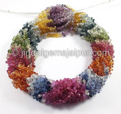 Multi Sapphire Faceted Drops Shape Beads