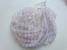 Lavender Quartz Or Scorolite Smooth Round Beads