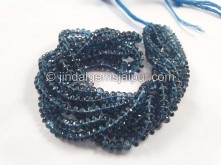 London Blue Topaz Faceted Roundelle Beads