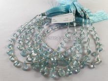 Blue Zircon Faceted Pear Beads -- ZRCN40
