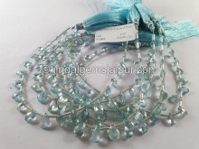 Blue Zircon Faceted Pear Shape Beads