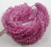 Pink Sapphire Faceted Drop Beads -- SPPH153