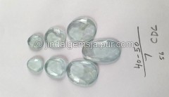 Milky Aquamarine Rose Cut Slices -- DEAQMA135 Milky Aquamarine Rose Cut Slices -- DEAQMA135