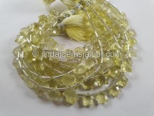 Lemon Quartz Faceted Star Beads -- LMNA68