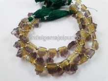 Bi color Fluorite Carved Pentagon Beads