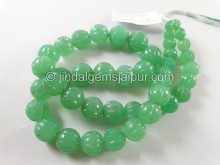 Chrysoprase Carved Pumpkin Beads -- CRPA75