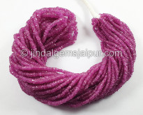 Pink Sapphire Faceted Roundelle Shape Beads