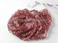 Pink Bi Color Tourmaline Smooth Oval Beads