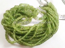 Basil Green Tourmaline Faceted Roundelle Beads