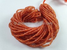 Orange Songea Sapphire Faceted Roundelle Beads -- SPPH173