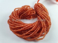 Orange Songea Sapphire Faceted Roundelle Beads -- SPPH173 Orange Songea Sapphire Faceted Roundelle Beads -- SPPH173