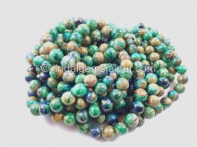 Azurite Malachite Smooth Round Balls Beads