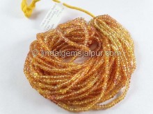 Yellowish Orange Sapphire Smooth Roundelle Beads -- SPPH186